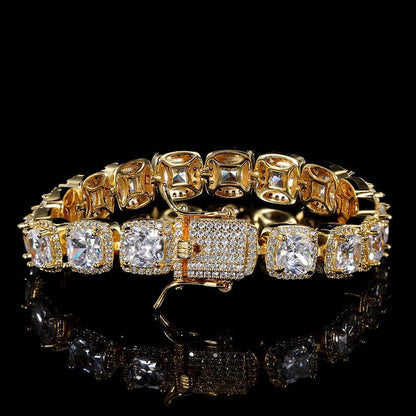 Buycenter 10mm Men's Rock Candy Bracelet - Copper Micro Inlay Zircon - Buy Center