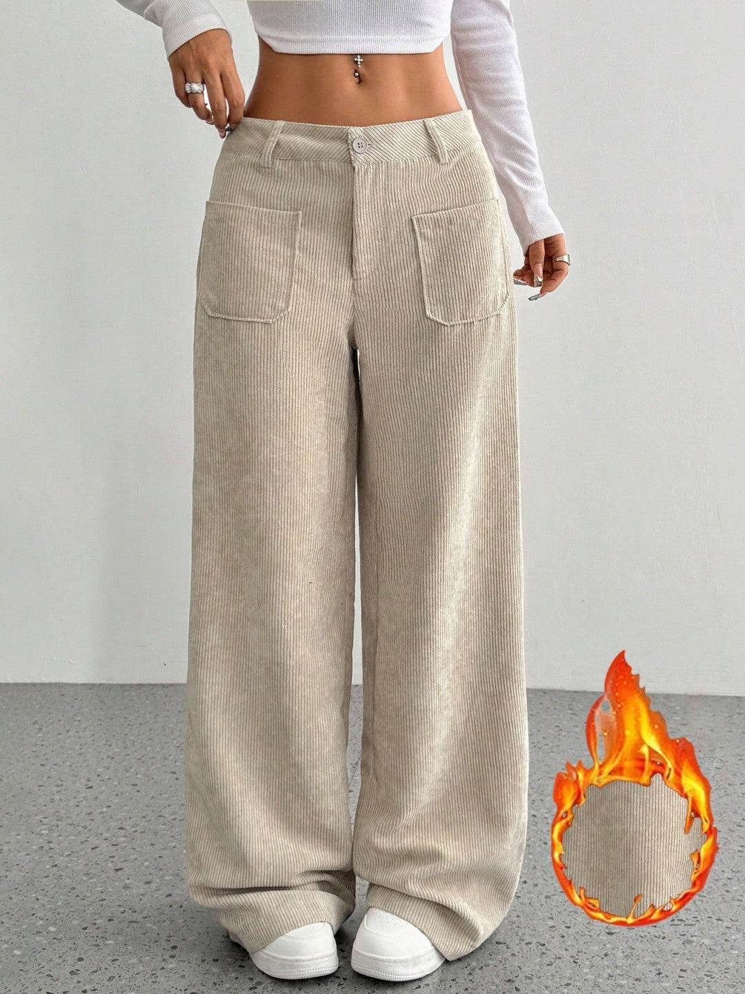 Loose Solid Color Wide Leg Pants - Trendy Pocket Design for Style - Buy Center