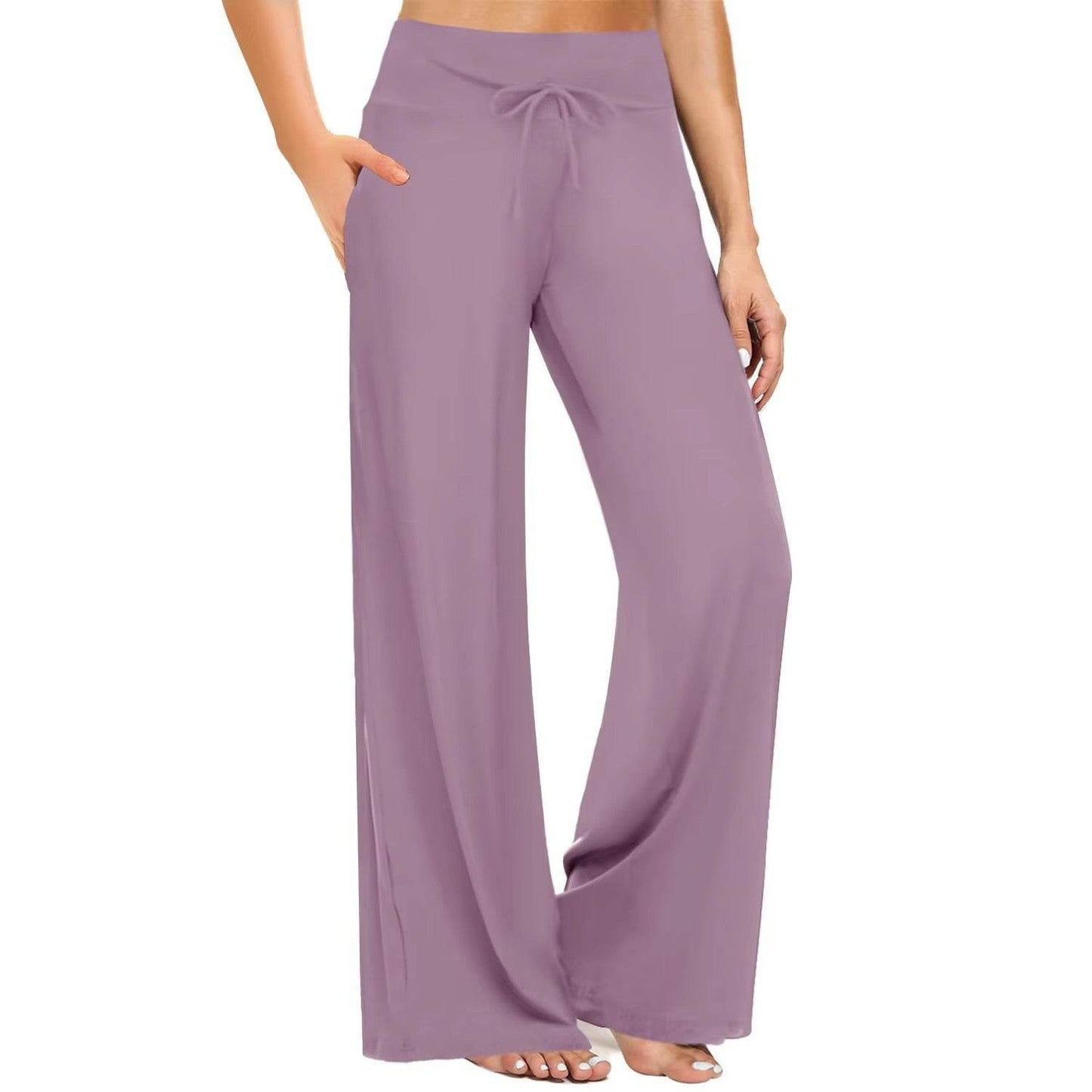 Women's High Waist Pajama Pants - Trendy Wide Leg Style for Comfort - Buy Center