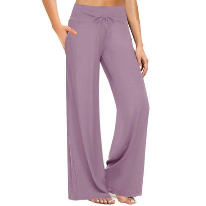 Women's High Waist Pajama Pants - Trendy Wide Leg Style for Comfort - Buy Center