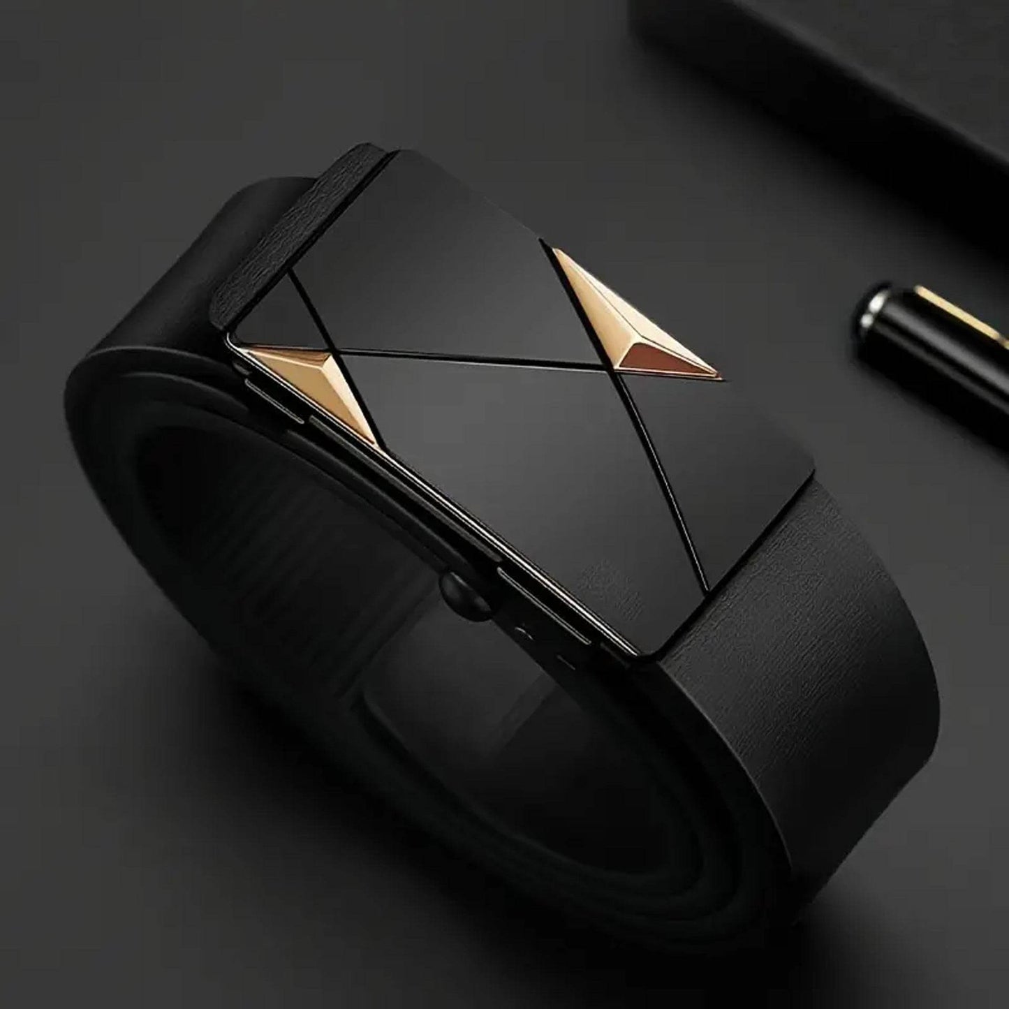 Stylish Casual Belt - Durable PU Leather Automatic Buckle for Any Outfit - Buy Center