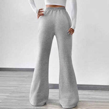 Buycenter Women's Flared Casual Pants - Comfortable Stretch Fleece Style - Buy Center