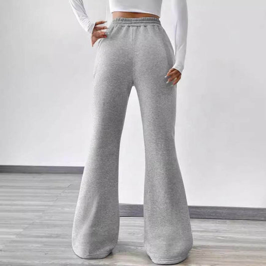 Buycenter Women's Flared Casual Pants - Comfortable Stretch Fleece Style - Buy Center