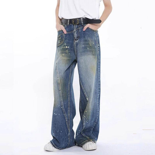 Personalized Three-Dimensional Cut Jeans for Men - Mid Waist & Loose Fit - Buy Center