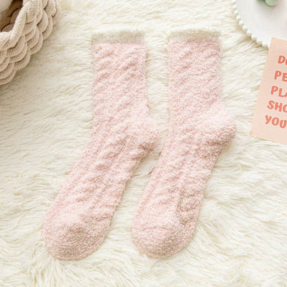 Cozy Thickened Thermal Coral Fleece Women's Socks - Stylish Mid-Tube Design - Buy Center