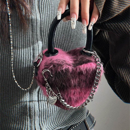 Buycenter Woolen Plaid Mini Chain Bag - Trendy Hot Girl Tote - Buy Center