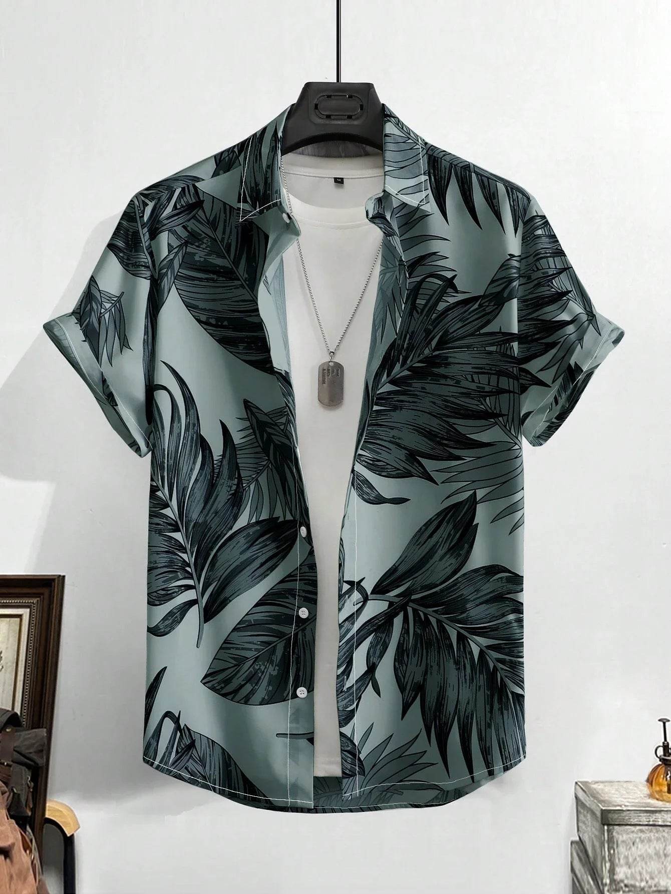 Men's Casual Loose 3D Printed Striped Shirt - Lightweight & Comfortable Fit - Buy Center
