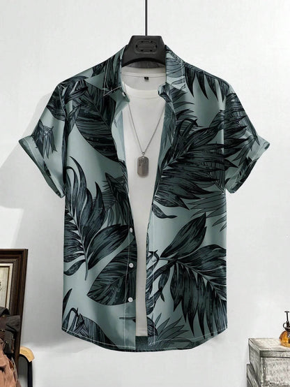 Men's Casual Loose 3D Printed Striped Shirt - Lightweight & Comfortable Fit - Buy Center