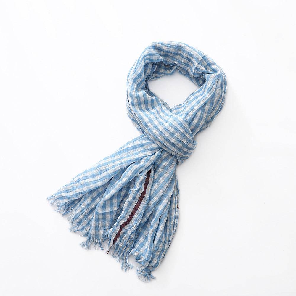 Stylish Cotton Plaid Scarf for Men & Women - Trendy Fashion Accessory 2025 - Buy Center