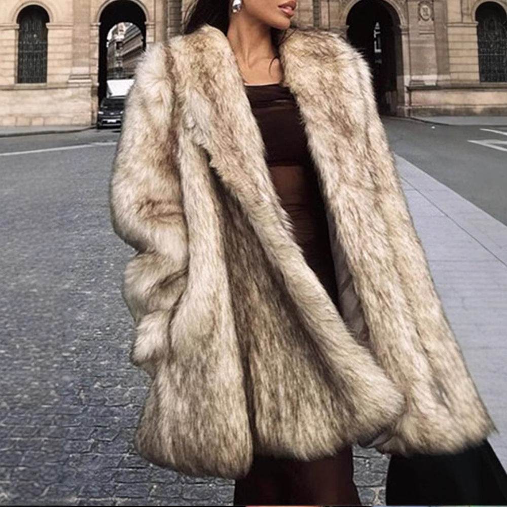 Women's Casual Furry Jacket - Stylish Lapel, Warm & Comfortable - Buy Center