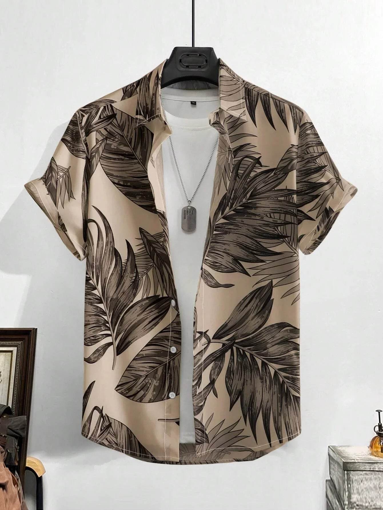 Men's Casual Loose 3D Printed Striped Shirt - Lightweight & Comfortable Fit - Buy Center