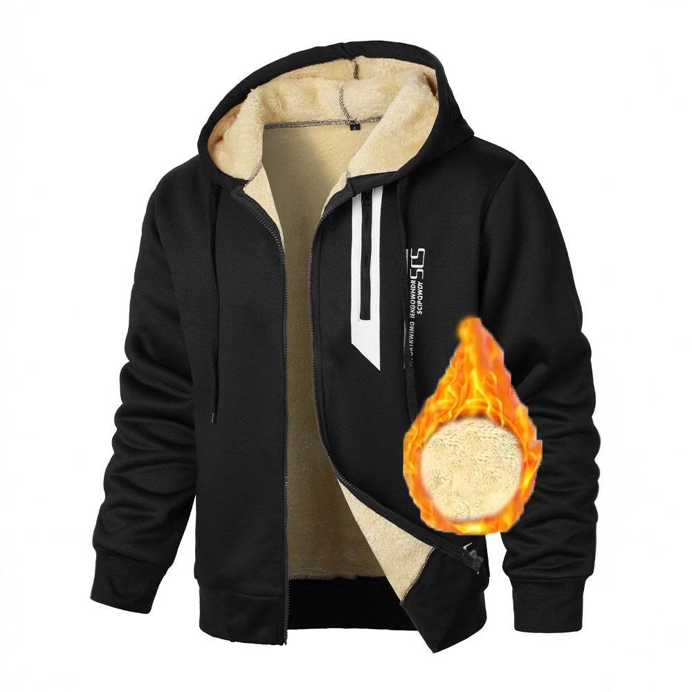 Men's Fleece-Lined Digital Printed Sweater - Stylish Autumn & Winter Essential - Buy Center