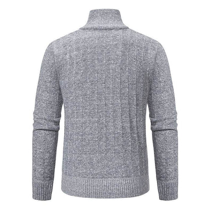 Men's Half-Zipped Stand Collar Fleece Sweater - Stylish & Warm Essentials - Buy Center