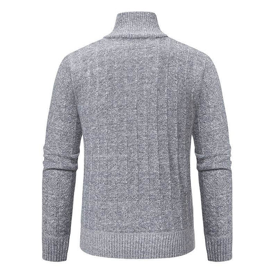Men's Half-Zipped Stand Collar Fleece Sweater - Stylish & Warm Essentials - Buy Center