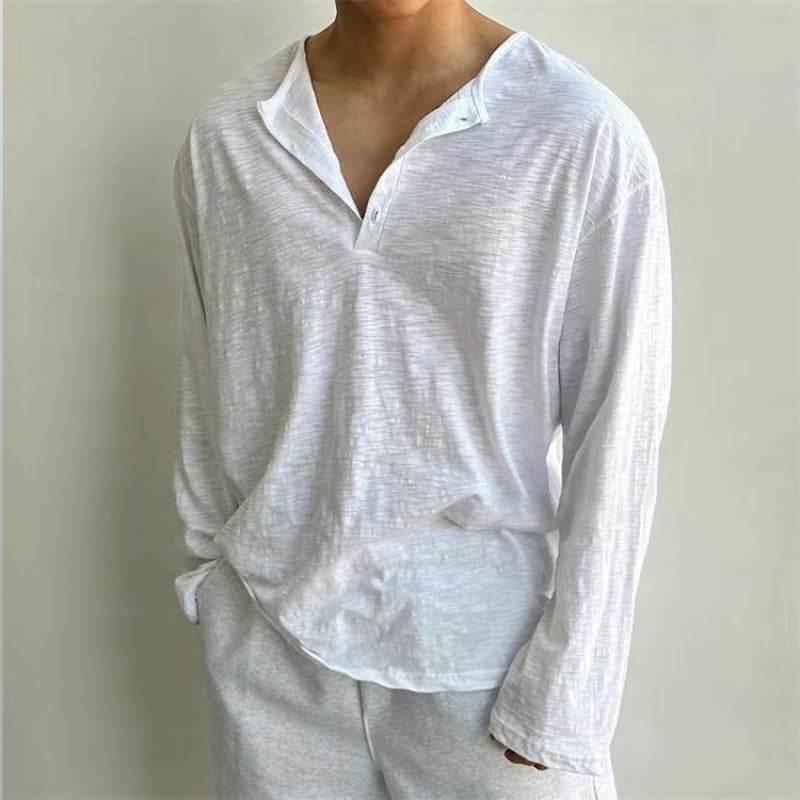 Plus Size Men's Long Sleeve Shirt - Retro Style, Loose Fit Comfort - Buy Center