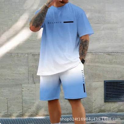 Casual Sports Short Sleeve Set for Men - Lightweight & Breathable Summer Comfort - Buy Center