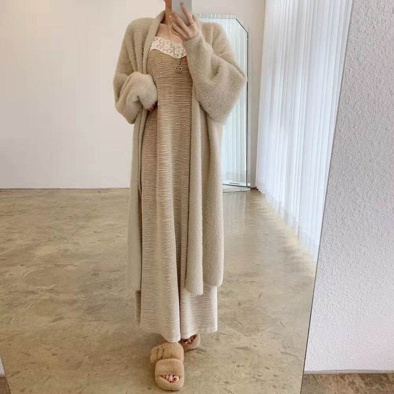 Mink-like Wool Cardigan for Men - Thick Mid-length Stylish Sweater - Buy Center