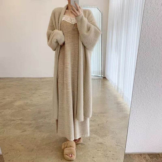 Mink-like Wool Cardigan for Men - Thick Mid-length Stylish Sweater - Buy Center