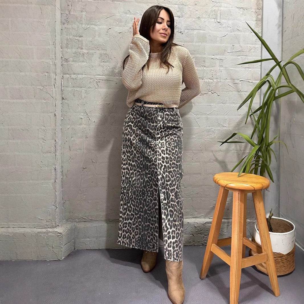 Women's Leopard Print Ankle-Length Skirt - Stylish & Comfortable Fashion - Buy Center