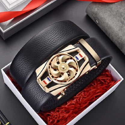 Good Luck Coming Men's Leather Belt - Stylish Click Belt for Professionals - Buy Center