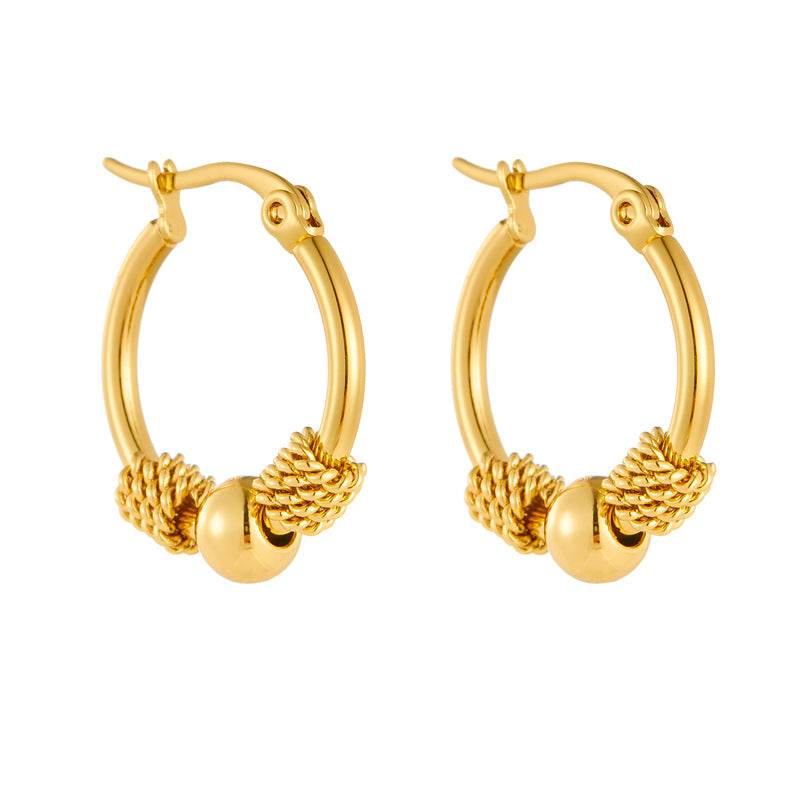 Stylish Round Geometric Beaded Earrings - Retro Minimalism for Women - Buy Center