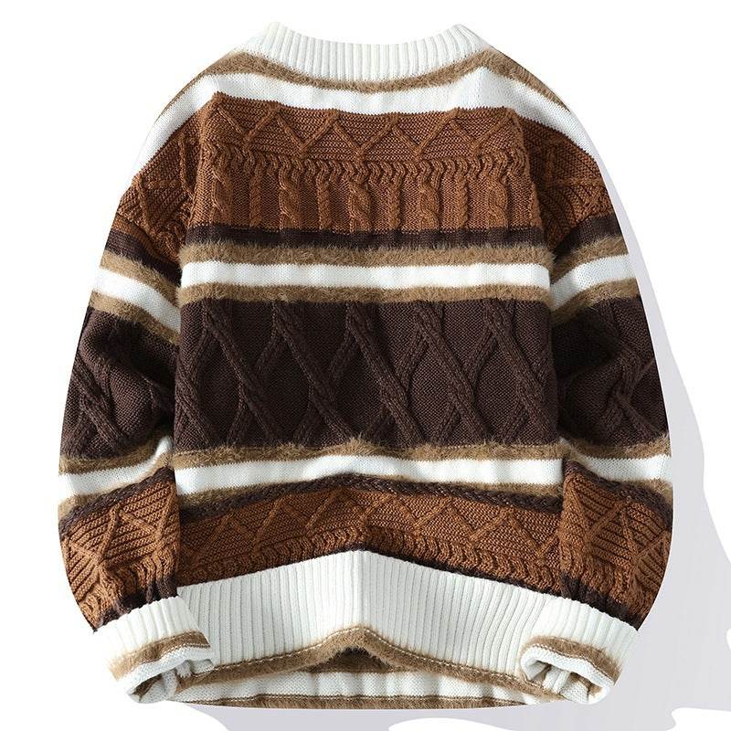 Round Neck Men's Casual Sweater - Stylish Cotton Blend, Modern British Design - Buy Center