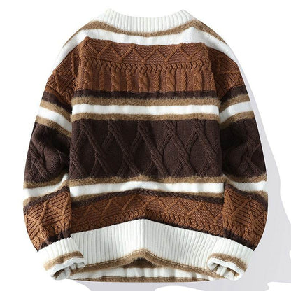 Round Neck Men's Casual Sweater - Stylish Cotton Blend, Modern British Design - Buy Center