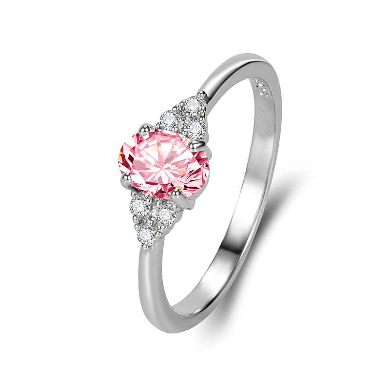 Buy Center Women's Personalized Pink Diamond Ring - Electroplated Gold - Buy Center