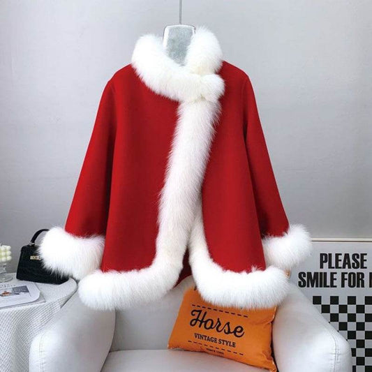 Socialite Cloak Women's Reversible Fur Jacket - Stylish Mid-Length Coat - Buy Center