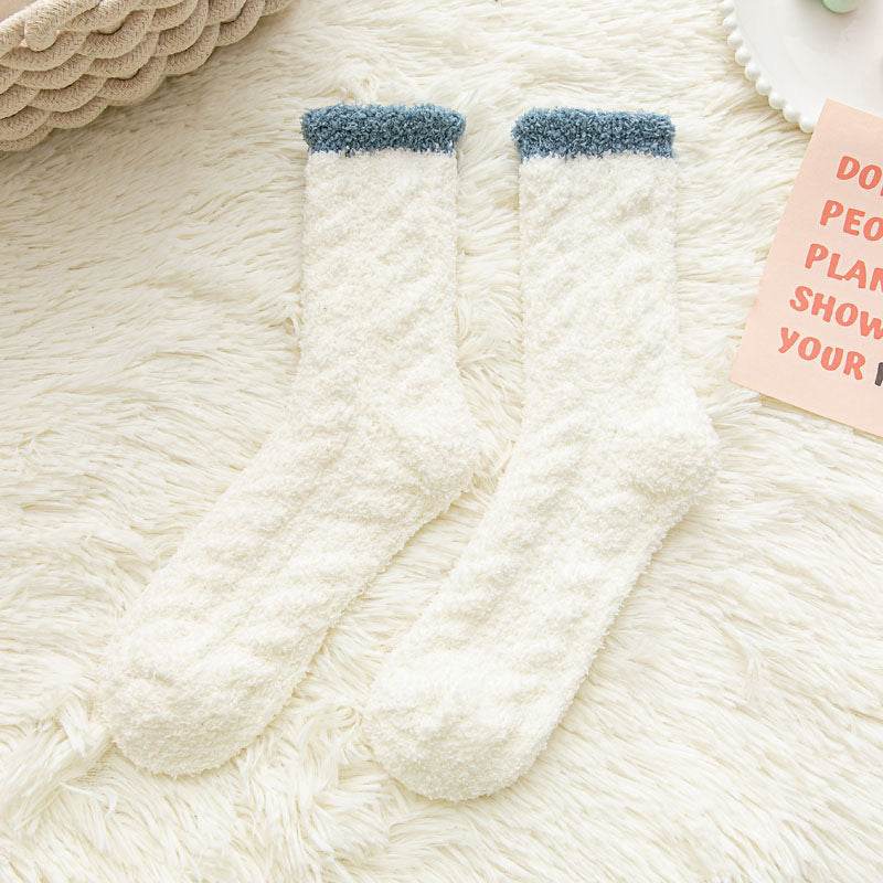 Cozy Thickened Thermal Coral Fleece Women's Socks - Stylish Mid-Tube Design - Buy Center