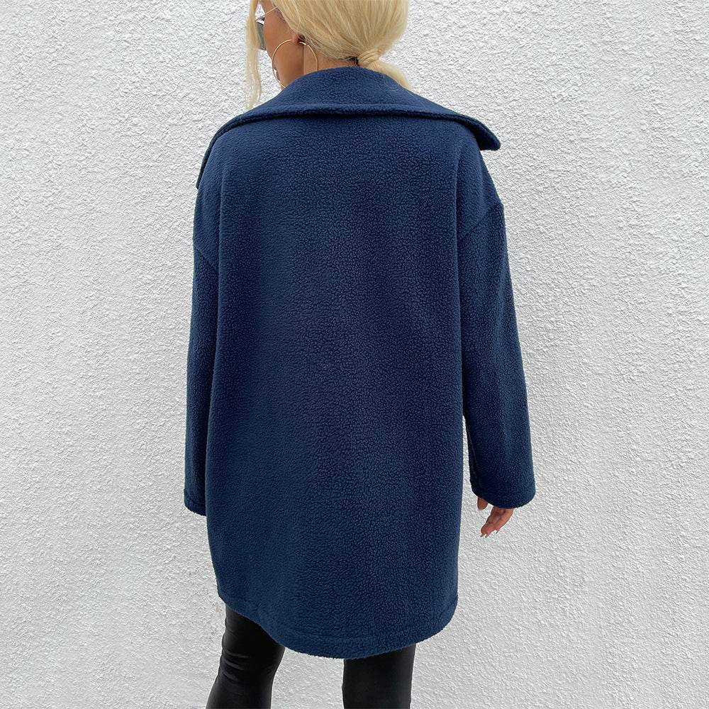 Women's Double-Sided Fleece Mid-Length Coat - Stylish & Cozy Outerwear - Buy Center
