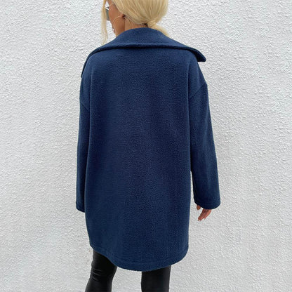 Women's Double-Sided Fleece Mid-Length Coat - Stylish & Cozy Outerwear - Buy Center