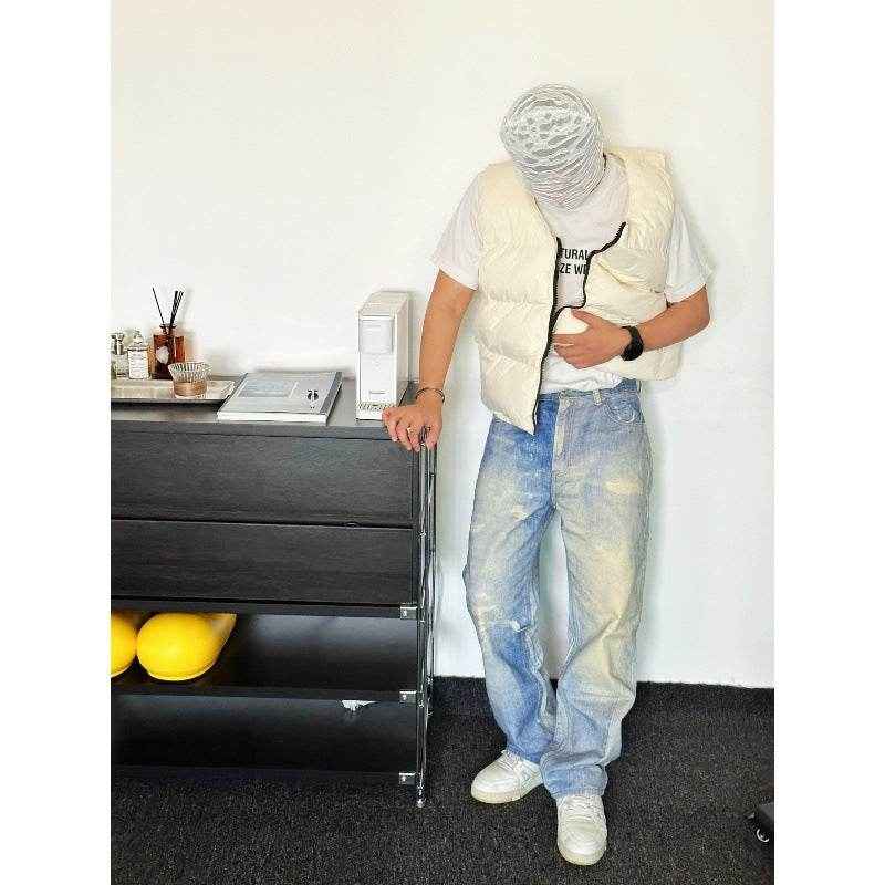 Light Blue Distressed Jeans for Men - Modern Style & Comfort