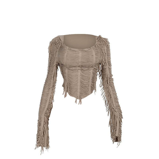 Classic Slim Tassel Hooded Blazer - European & American Style Elegance - Buy Center