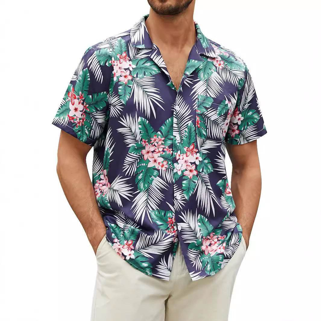 Vibrant Floral Men's Hawaiian Shirt - Personalized 3D Printed Style - Buy Center