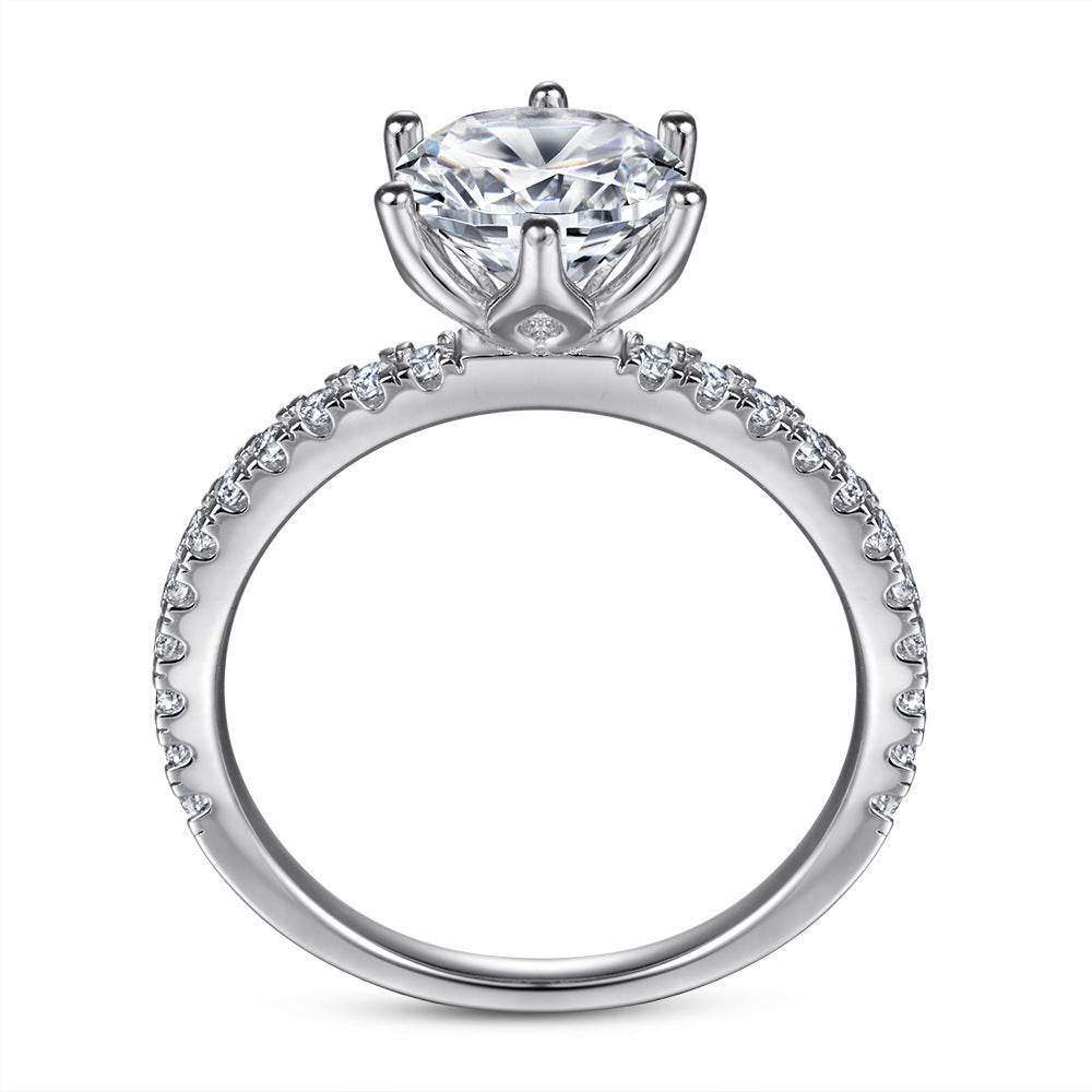 Buy Center Women's S925 Sterling Silver Ring - Zircon Inlaid Style - Buy Center