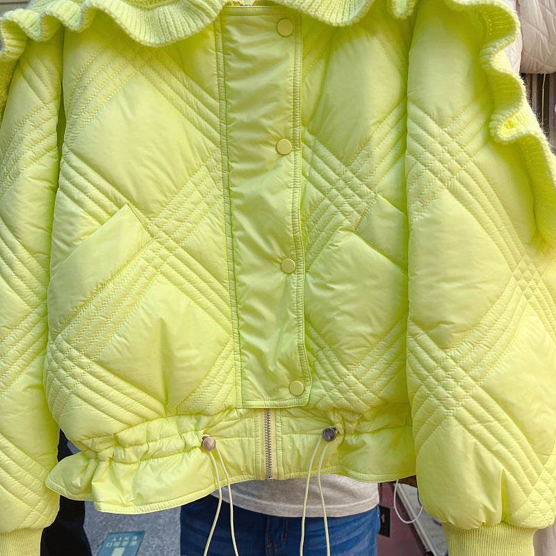 Women's Ruffled Collar Padded Jacket - Stylish Winter Essential 2025 - Buy Center