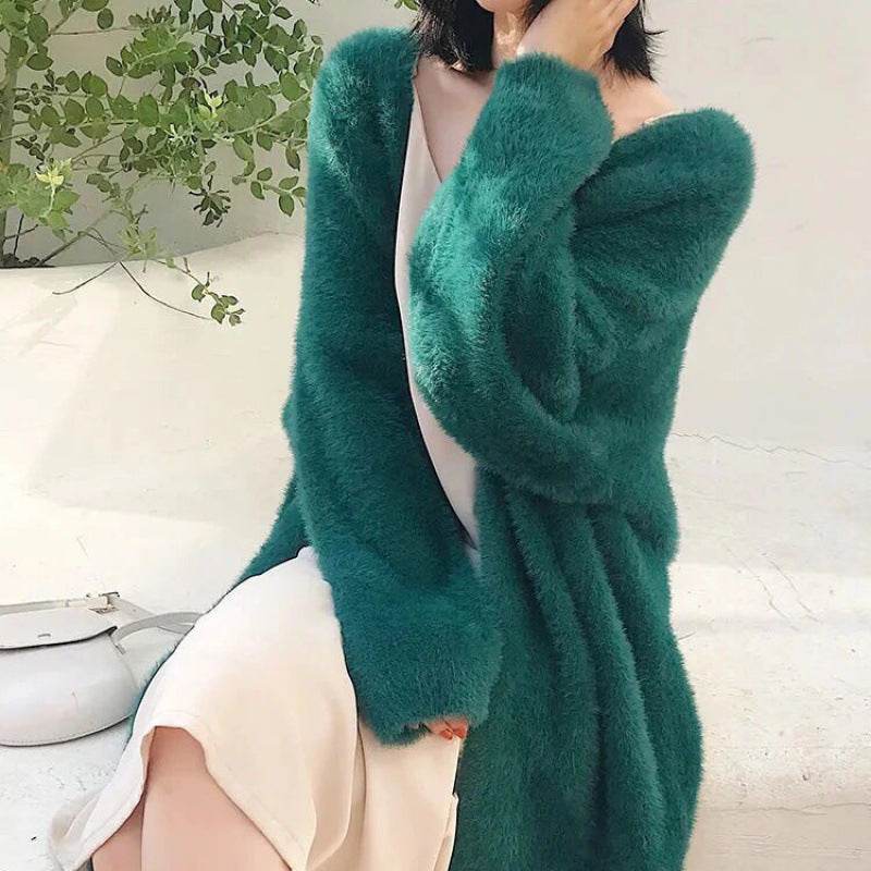 Mink-like Wool Cardigan for Men - Thick Mid-length Stylish Sweater - Buy Center