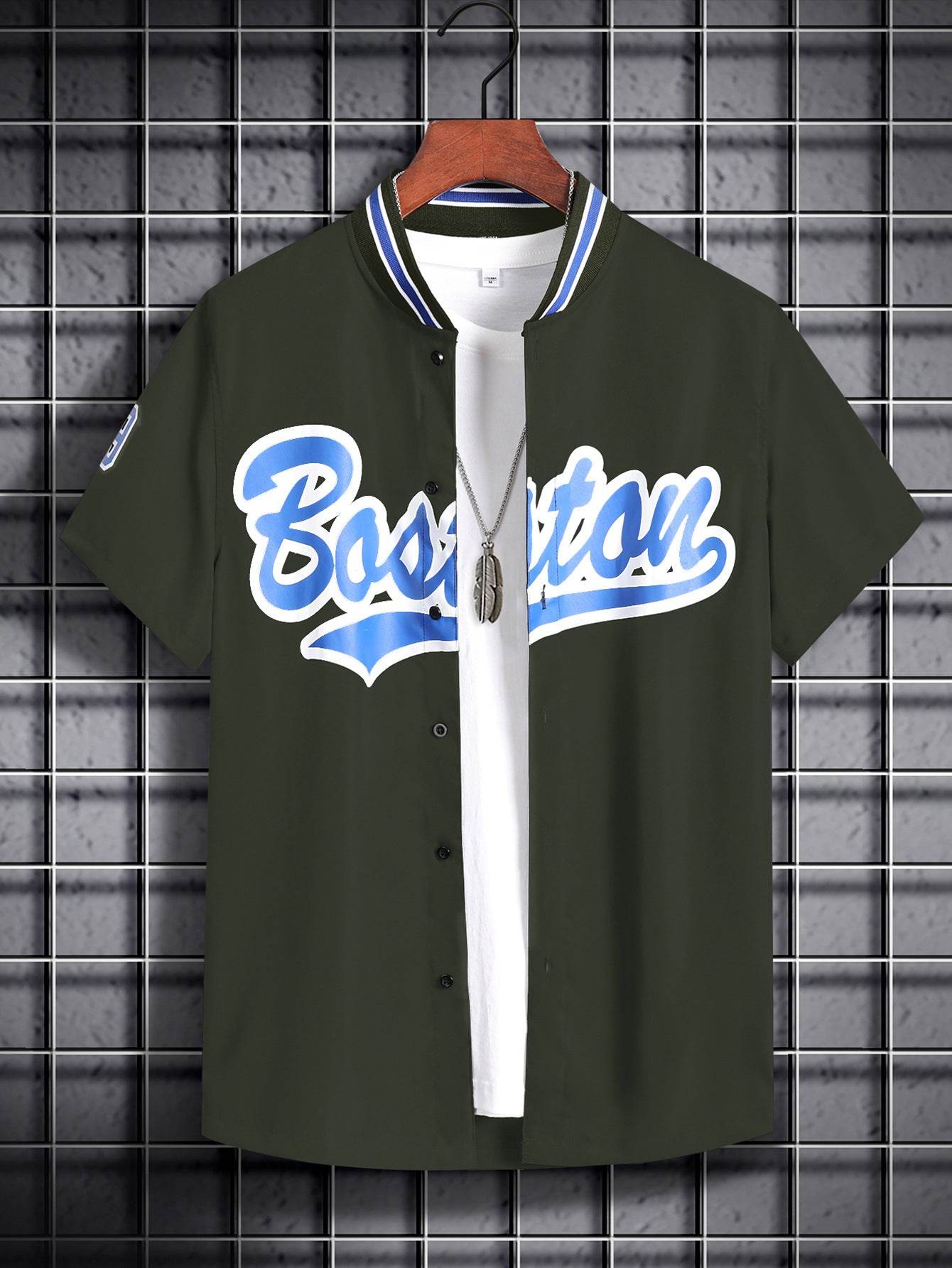 Loose Printed Letters Casual Shirt - Breathable Korean Style in 6 Colors - Buy Center