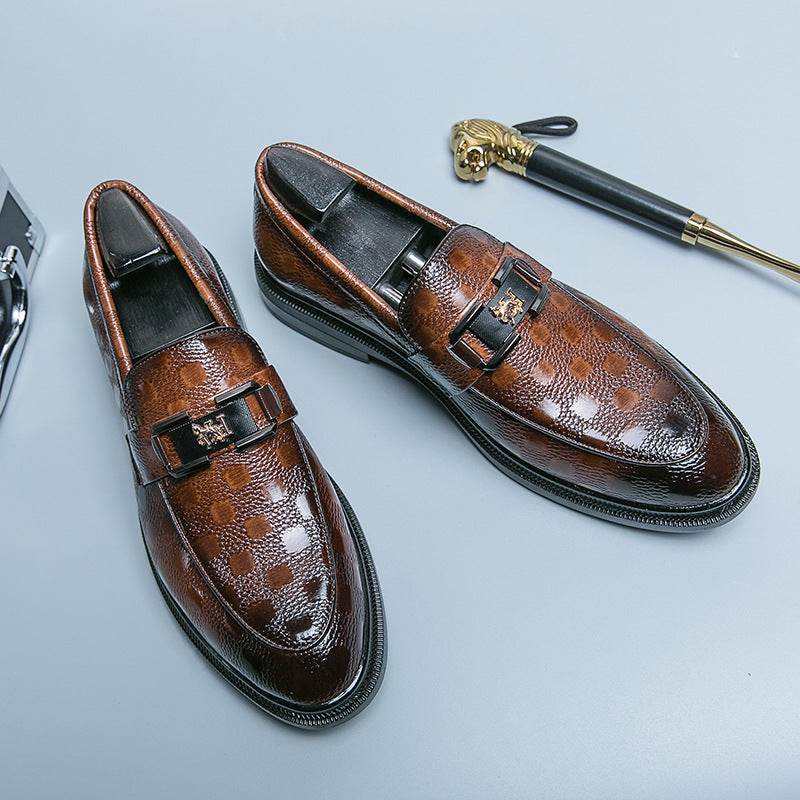 Plus Size Business Casual Leather Shoes - Flat Bottom, Round Toe Comfort - Buy Center