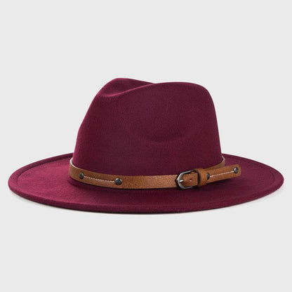 Big Brim Jazz Cowboy Hat - Stylish Women's Hat with Monochrome Belt - Buy Center