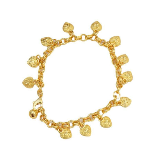 Buy Center Elegant Heart-Shaped Bracelet Set - 12 Stylish Women's Accessories - Buy Center