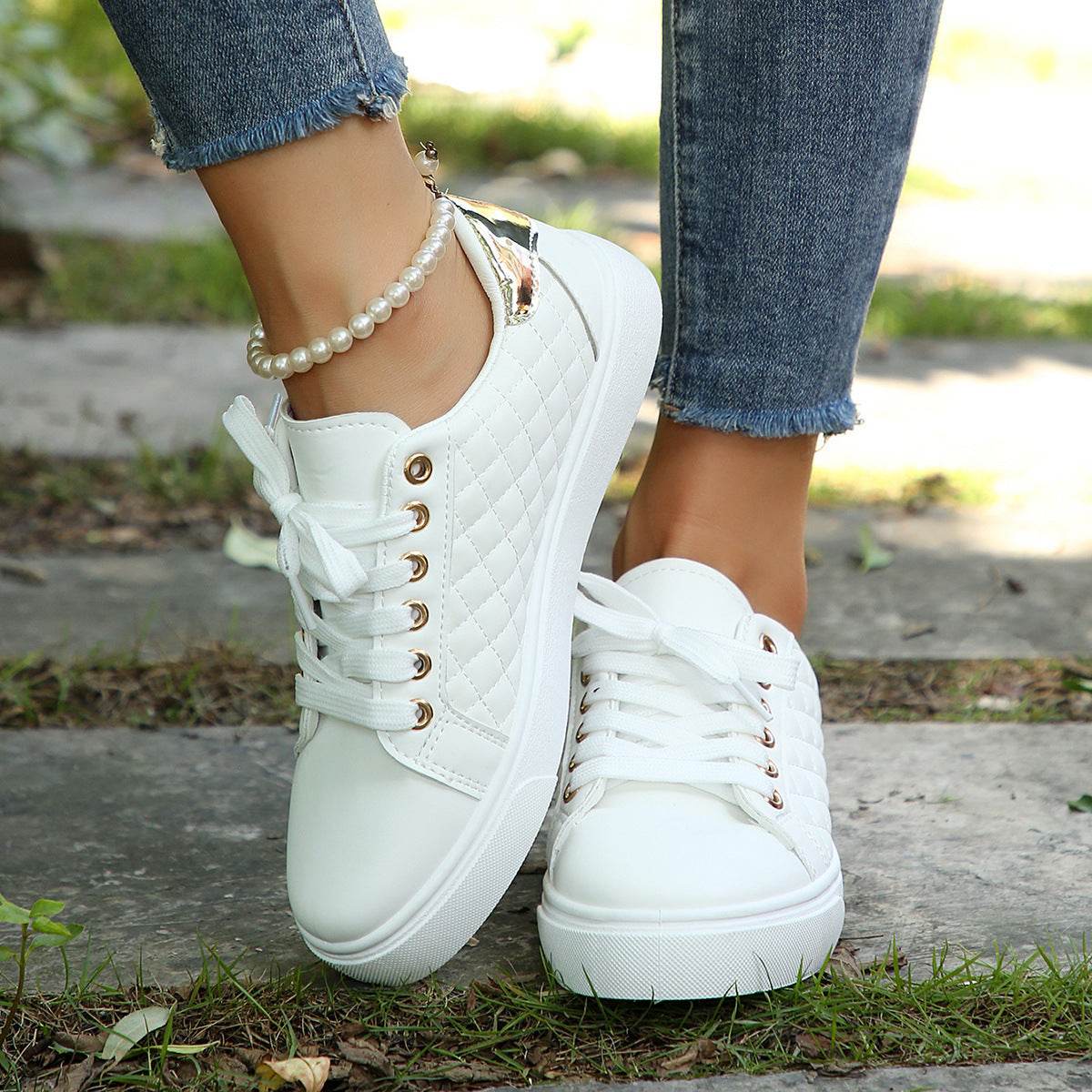 Buycenter Casual Sports Skate Shoes for Women - Spring/Fall Flat Heels - Buy Center