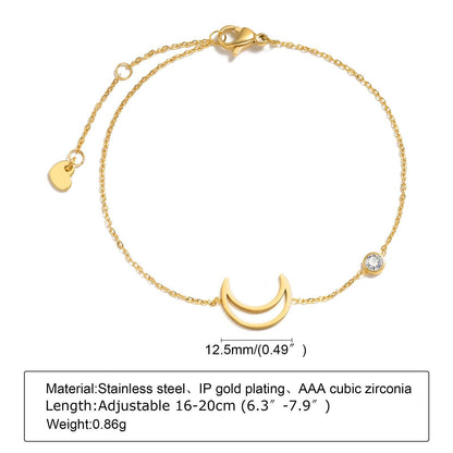 Buy Center Stainless Steel Thin Bracelet - Sun, Moon & Star Design - Buy Center