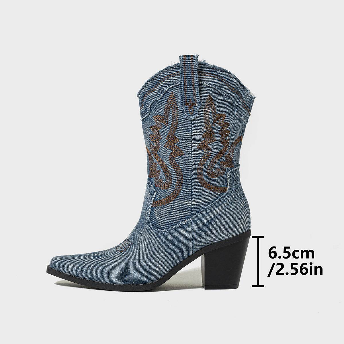 Buycenter Women's Chunky Heel Boots - Stylish & Breathable High Heels - Buy Center