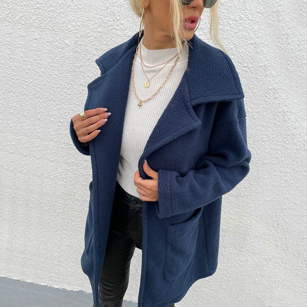 Women's Double-Sided Fleece Mid-Length Coat - Stylish & Cozy Outerwear - Buy Center