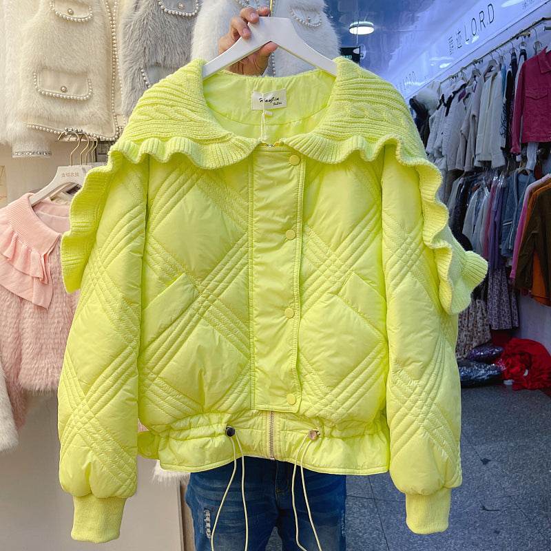 Women's Ruffled Collar Padded Jacket - Stylish Winter Essential 2025 - Buy Center