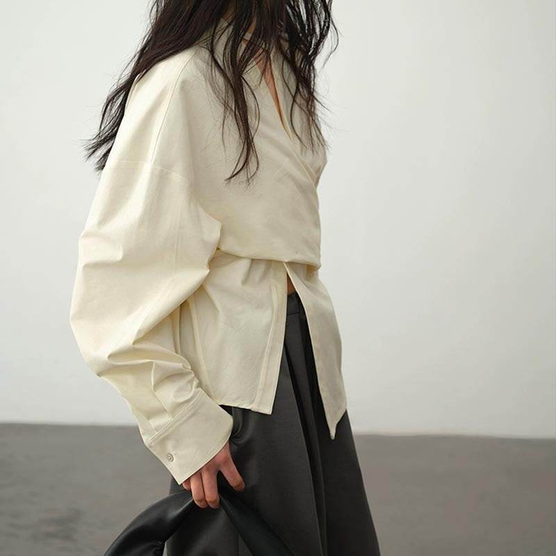 High-Grade Asymmetric Waist Slimming Blouse - Premium Stylish Picks 2025 - Buy Center