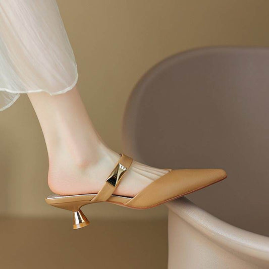 Buycenter Trendy Pointed-Toe Mules - Stylish High Heel Slippers for Women - Buy Center