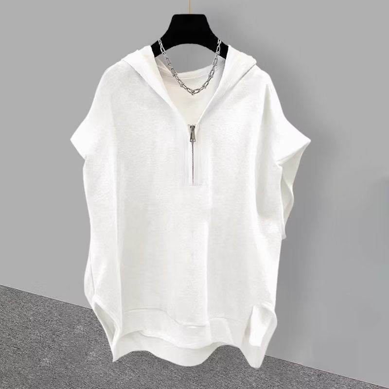Men's Zipper Sleeveless T-Shirt - Solid Color Summer Fashion Comfort - Buy Center